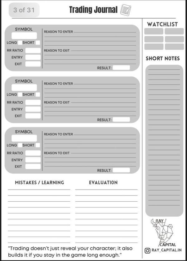 TRADING JOURNAL – All You Need Is This !!