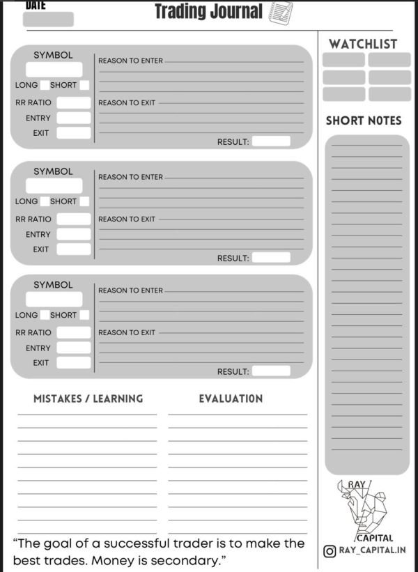 TRADING JOURNAL – All You Need Is This !!